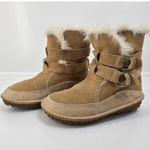 Sorel Tootega Tan Suede Faux Fur Thinsulate Winter Boots NL1450-261 Womens 5.5